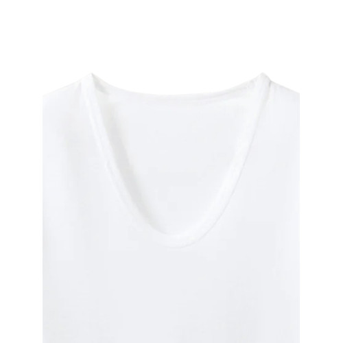 日本製asamerry男士 日系夏季商務打底U領背心短袖體恤純白七分褲