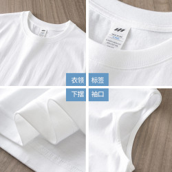 白色無袖T恤男女純棉坎肩運動背心美式健身夏汗衫短袖上衣打底衫