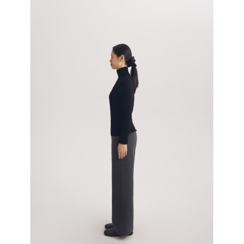 【100%羊毛】林喬芝新品小衆設計高級感純色打底衫高領針織毛衣女