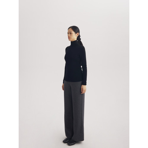 【100%羊毛】林喬芝新品小衆設計高級感純色打底衫高領針織毛衣女