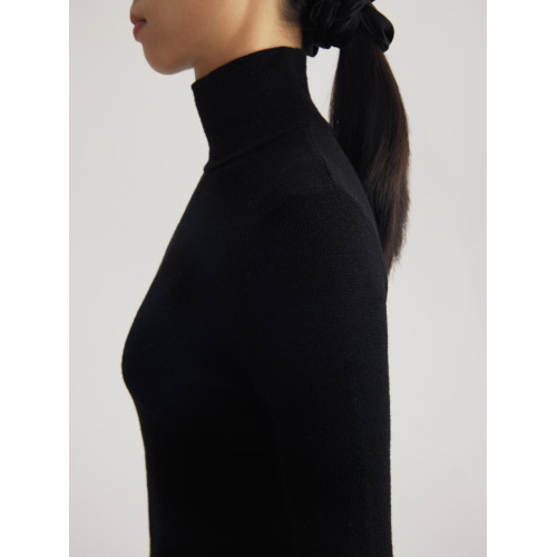 【100%羊毛】林喬芝新品小衆設計高級感純色打底衫高領針織毛衣女