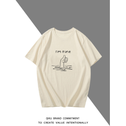 im fine t恤 我很好短袖趣味半袖衫英文上衣服體恤打底衫惡搞背心