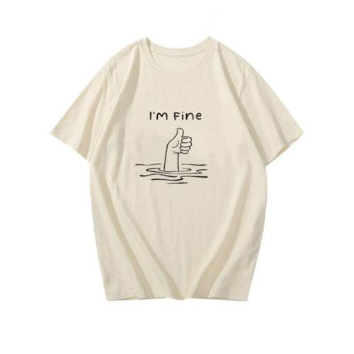 im fine t恤 我很好短袖趣味半袖衫英文上衣服體恤打底衫惡搞背心