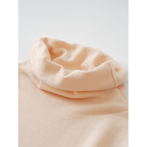 細膩的棉線衫 高支棉100% 堆堆領薄毛衣女士春秋內搭針織打底衫