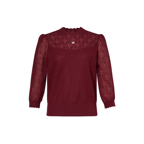 珂萊蒂爾2025春季新款純色提花羊毛衫女通勤針織衫打底衫毛衣薄款