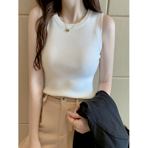 氣質冰絲針織小背心女夏季西裝內搭吊帶打底衫短款遮副乳無袖上衣