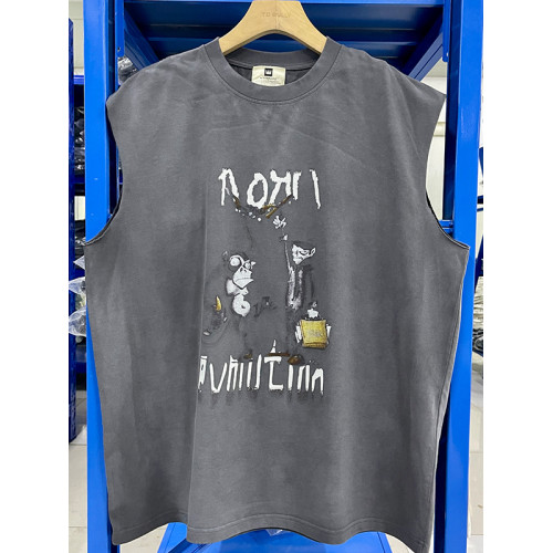 水洗古著感搖滾樂隊科恩樂隊Korn砍袖復古T恤背心男潮