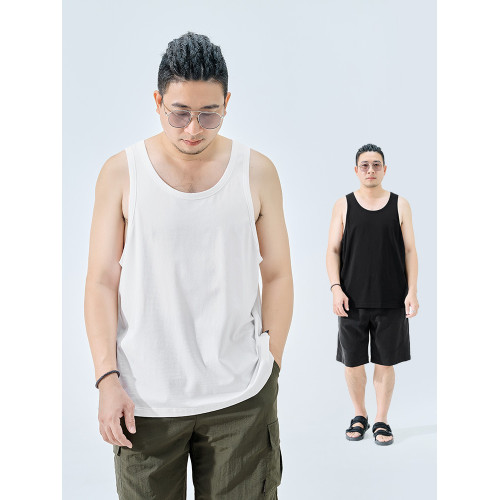半墨大碼男裝冰絲棉涼感背心男寬松加肥加大籃球運動無袖坎肩T恤