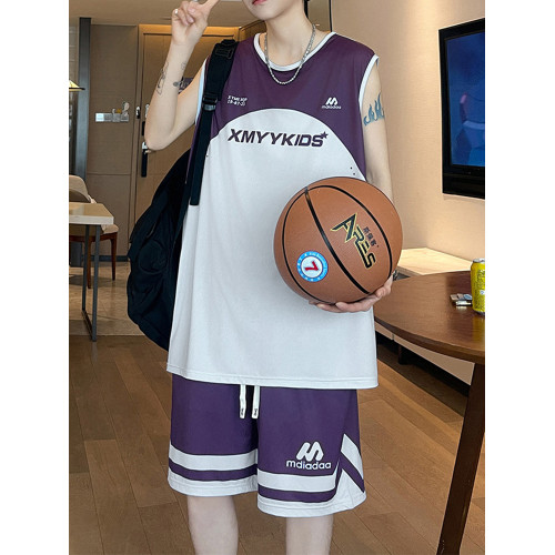 背心籃球套裝男孩初高中學生冰絲速乾無袖t恤青少年大童運動衣服