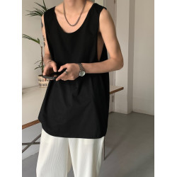 二道兩根筋男背心二股無袖T恤跨欄小衫衣服潮牌褂頭港風吊帶夏衣