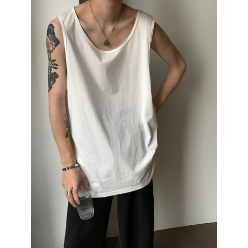 二道兩根筋男背心二股無袖T恤跨欄小衫衣服潮牌褂頭港風吊帶夏衣