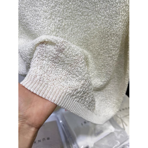 夏裝薄款內搭V領純色鏤空冰絲針織衫短袖女韓版寬松短款打底衫薄