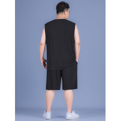 大碼背心男加肥加大無袖男t恤坎肩籃球服運動套裝速乾冰絲運動服