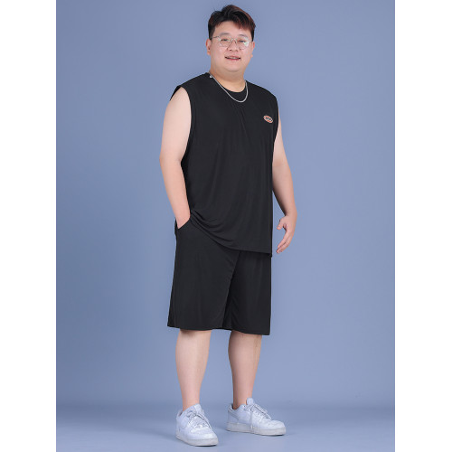 大碼背心男加肥加大無袖男t恤坎肩籃球服運動套裝速乾冰絲運動服