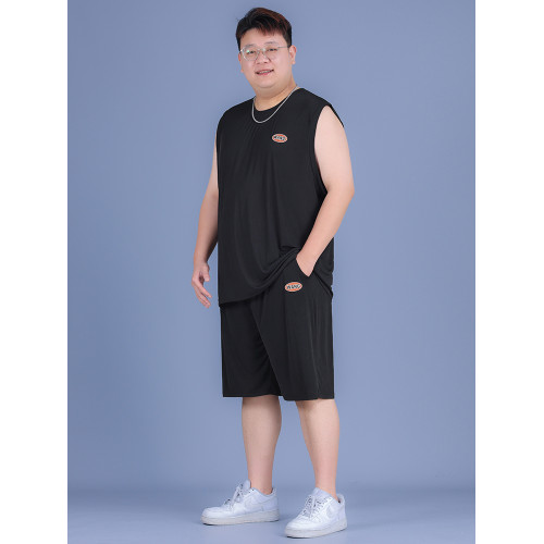 大碼背心男加肥加大無袖男t恤坎肩籃球服運動套裝速乾冰絲運動服