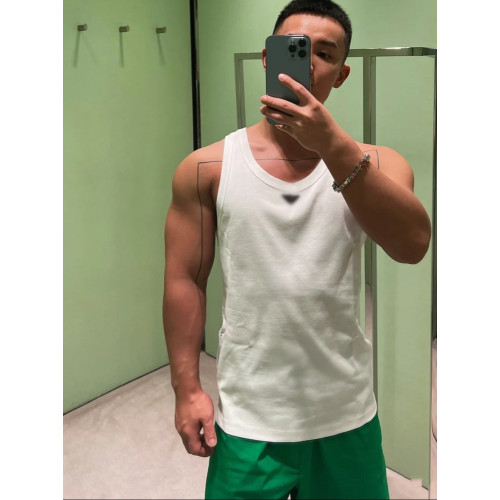 吊打市面版本歐美夏季新款P家三角標金屬徽章運動休閒無袖t恤背心