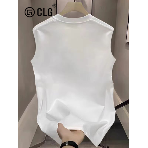 香港CLG潮牌夏薄款背心男美式寬松健身運動小衆圓領坎肩無袖上衣