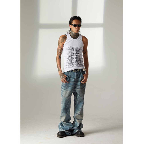 ATSF30 印花螺紋背心緊身打底內搭