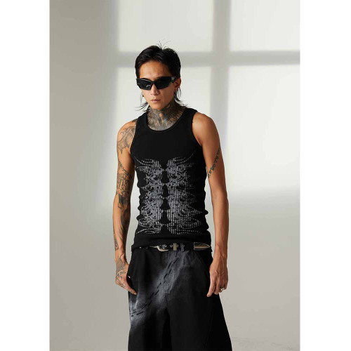 ATSF30 印花螺紋背心緊身打底內搭