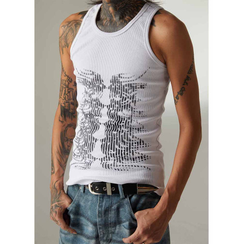 ATSF30 印花螺紋背心緊身打底內搭