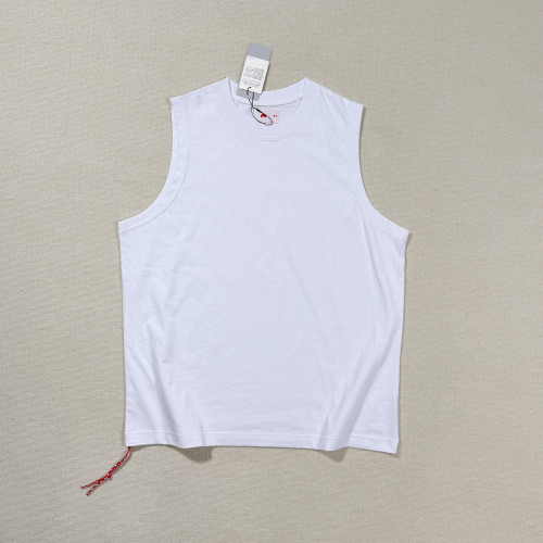 BMS復古寬松做舊磨毛起球京都紅繩編織簡約棉質背心坎肩無袖T恤