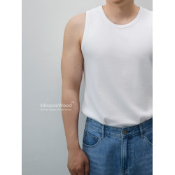 miracleweed進口SUPIMA匹馬長絨棉奢柔彈力男士修身背心夏季百搭