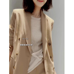 軟糯舒適~極簡裸穿感珠片紗100%羊毛針織衫女輕薄寬松百搭打底衫