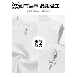 貓人設計感背心坎肩男2025夏季新款寬松金屬無袖T恤潮牌百搭墊肩