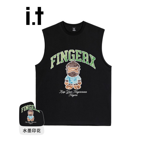 it FINGERCROXX美式猿人無袖純棉背心男潮牌2025新款夏季情侶裝
