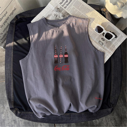 大碼男裝美式高街運動背心夏日純棉圓領無袖籃球坎肩