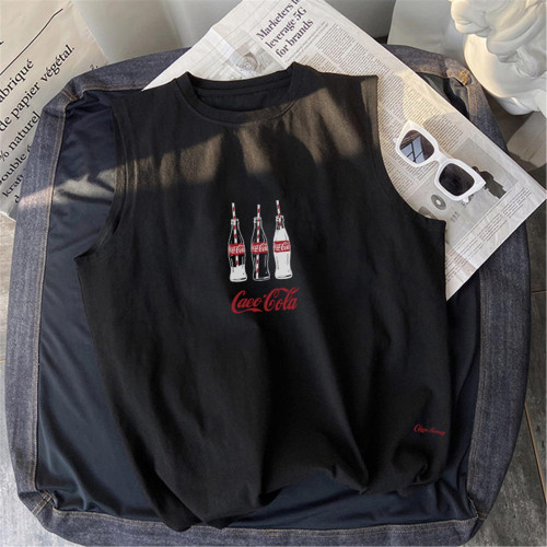 大碼男裝美式高街運動背心夏日純棉圓領無袖籃球坎肩