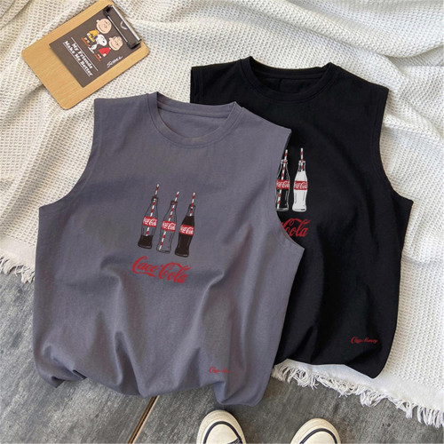 大碼男裝美式高街運動背心夏日純棉圓領無袖籃球坎肩