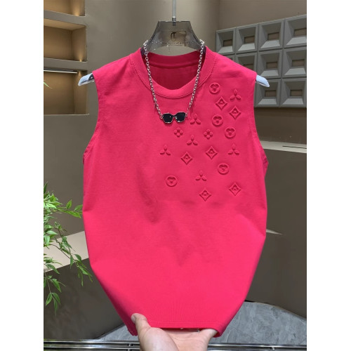 多巴胺純色背心男士無袖t恤2025新款夏季高級感坎肩運動上衣男款