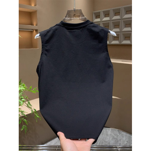 多巴胺純色背心男士無袖t恤2025新款夏季高級感坎肩運動上衣男款