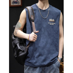 倉石一樹滿天星背心男款夏季2025新款大碼健身休閒坎肩無袖男T恤