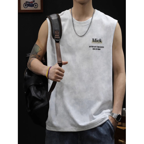 倉石一樹滿天星背心男款夏季2025新款大碼健身休閒坎肩無袖男T恤