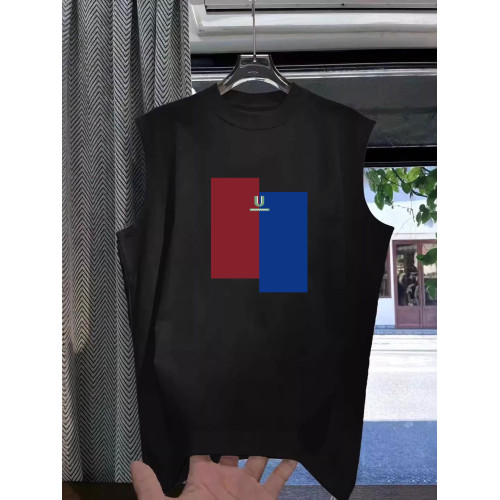 倉石一樹潮牌黑色無袖背心男生夏季新款休閒時尚潮流印花透氣上衣