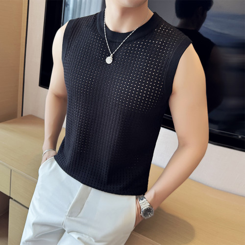 背心男夏季薄款2025新款冰絲健身工字打底坎肩潮流帥氣無袖t恤男