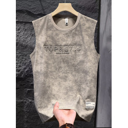 Mostarsea~美式復古紥染背心夏季薄款坎肩高級感提花寬松無袖t恤