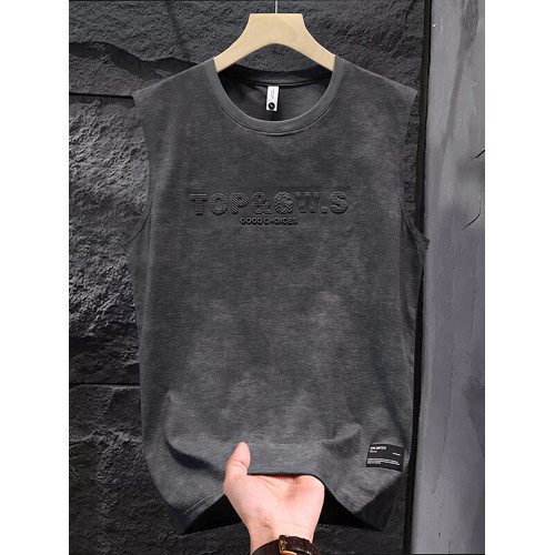 Mostarsea~美式復古紥染背心夏季薄款坎肩高級感提花寬松無袖t恤