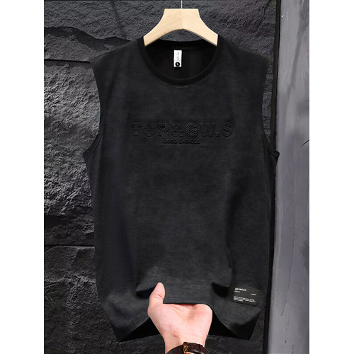 Mostarsea~美式復古紥染背心夏季薄款坎肩高級感提花寬松無袖t恤