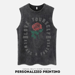 無袖坎肩男生背心重工洗水潮牌運動暗黑炸街汗衫夏季港風健身籃球