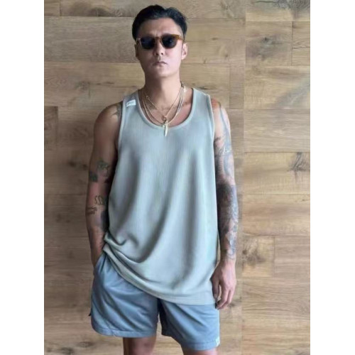 86精工製造MDNS24SS吸溼速乾聚酯纖維寬松雙面華夫格背心餘文樂