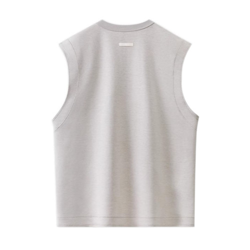 MUSONMU莫代爾冰絲涼感坎肩白色背心男夏季寬松運動健身無袖T恤衫