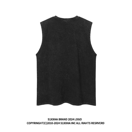 51嘻哈夏季設計感炫酷小貓坎肩背心男款美式小衆寬松情侶無袖T恤