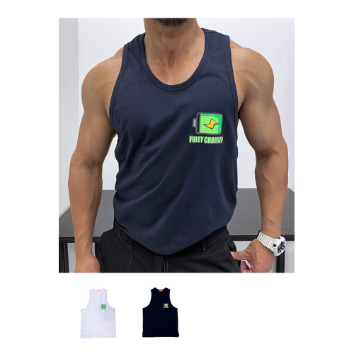 純棉！微廓形優良成衣全棉寬松背心無袖T恤肌肉男健身修身小清新