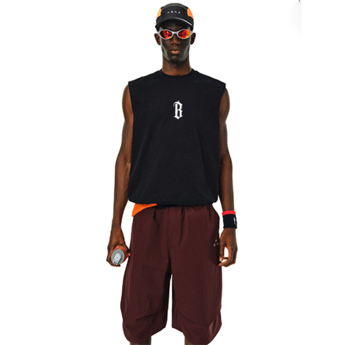 BONELESS BTW潮牌美式無袖背心T恤男女百搭運動坎肩純棉上衣體恤