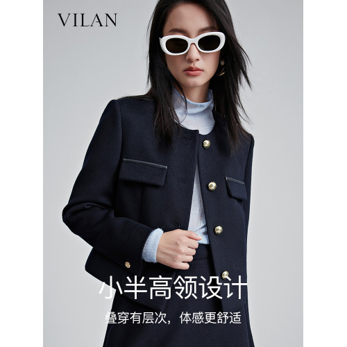 vilan/慧蘭氣質專櫃款針織衫女冬新款基礎百搭簡約高領打底衫上衣