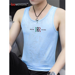 冰絲背心男士無袖t恤2025新款夏季速乾透氣健身運動坎肩上衣男款