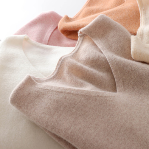 100%羊毛衫女v領毛衣女秋季新款低領打底衫套頭針織羊毛衫上衣女